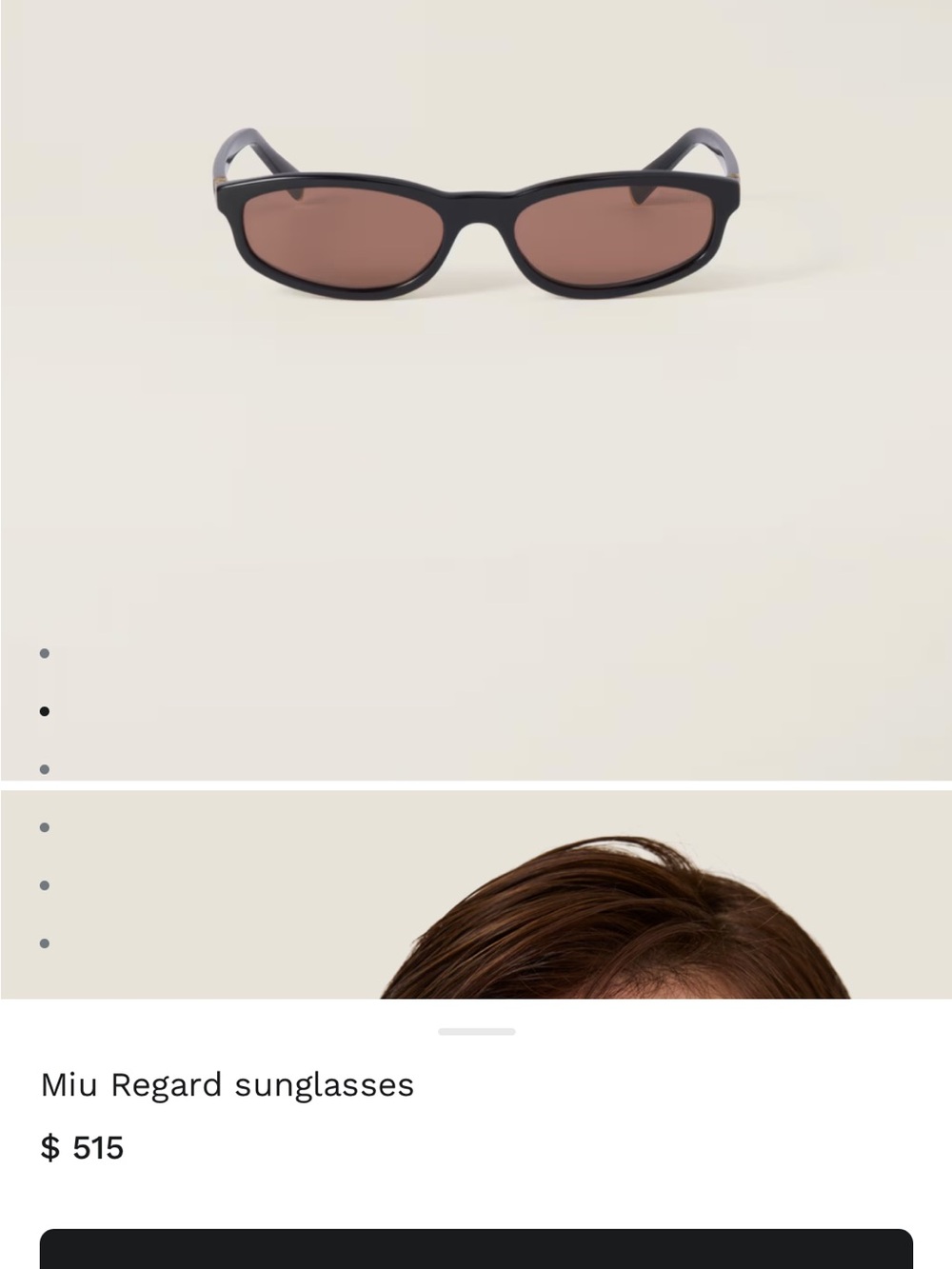 Miu Miu Black Frame Sunglasses with Brown Lenses